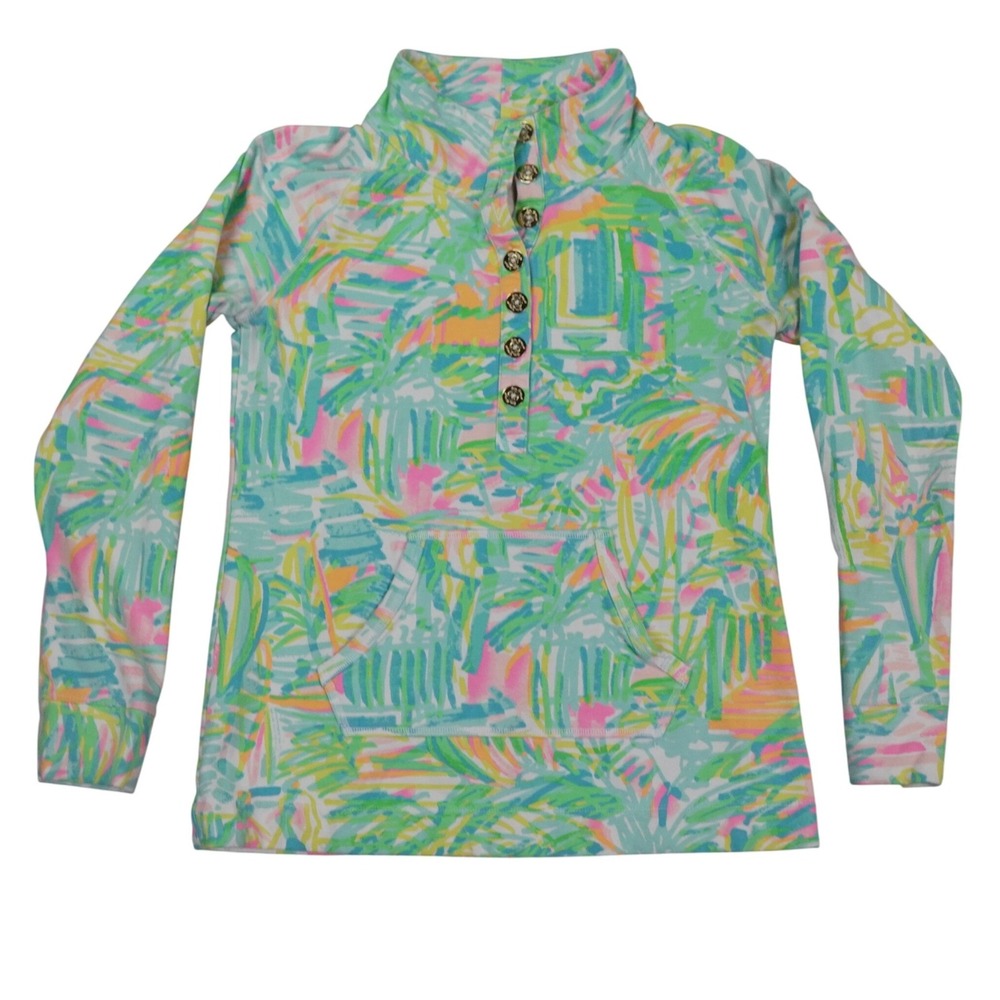 Lilly Pulitzer Captain Popover Women‎ Small Sea Salt Sun Tropical Gold Button